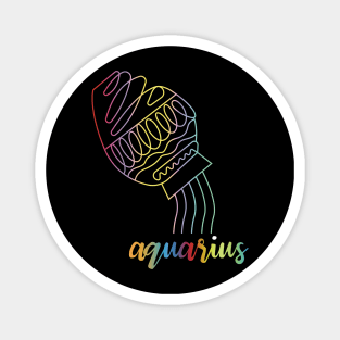 Aquarius Zodiac Tie Dye Magnet